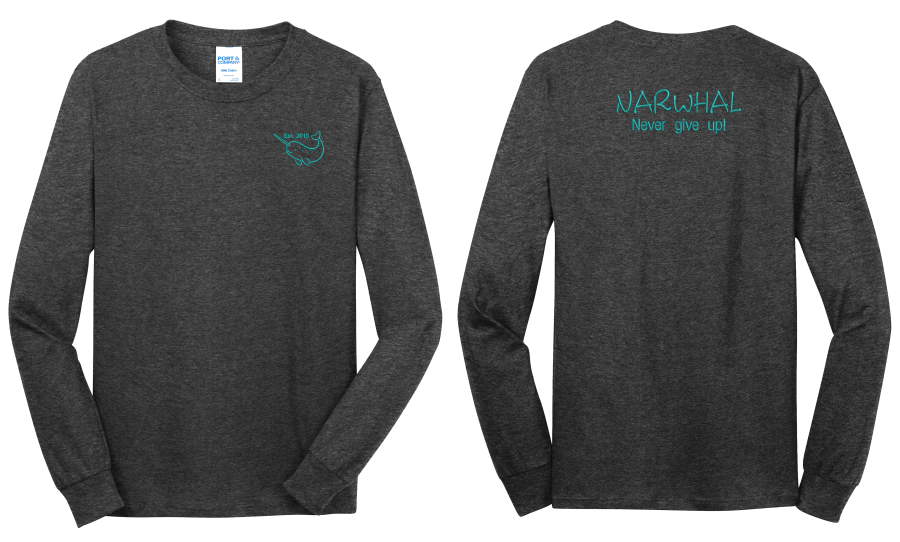 Narwhal Adult Embroidered Long Sleeve T-Shirt