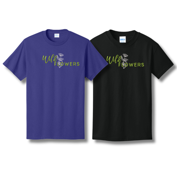 Wildflowers Embroidered Adult Short Sleeve T-Shirt