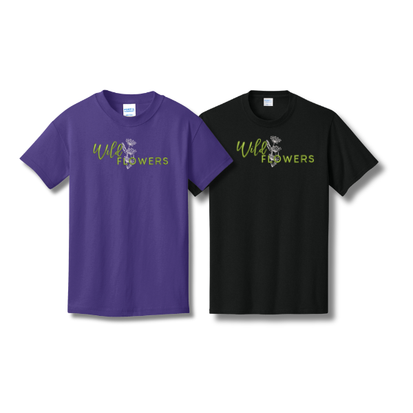 Wildflowers Embroidered Youth Short Sleeve T-shirt